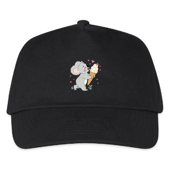 Gourmet-Koala und Eiscremeherzen - Kinder Basecap - Schwarz - Vorne