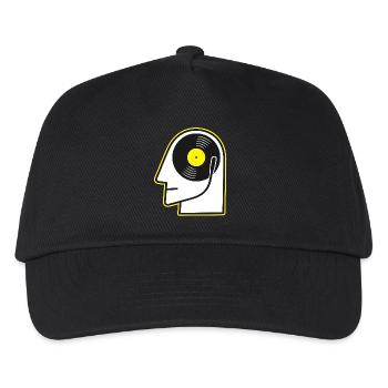 Vinyl-Kopfporträt - Kinder Basecap - Schwarz - Vorne