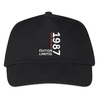 Typografischer Stil von 1987 - Kinder Basecap - Schwarz - Vorne
