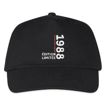 Typografischer Stil von 1988 - Kinder Basecap - Schwarz - Vorne