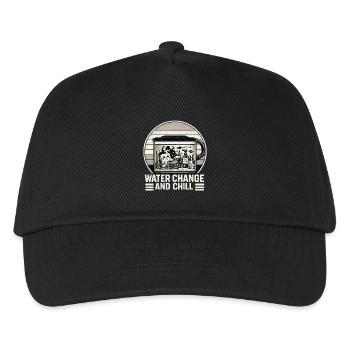 Wasserwechsel Chill Aquarium Humor - Kinder Basecap - Schwarz - Vorne