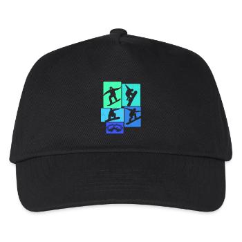Snowboarden Retro Snowboard Snowboarding Snowboard - Kinder Basecap - Schwarz - Vorne
