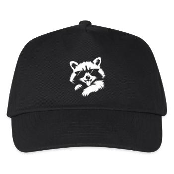 Cool raccoon – sunglasses & tongue out - Kids’ Baseball Cap - black - Front