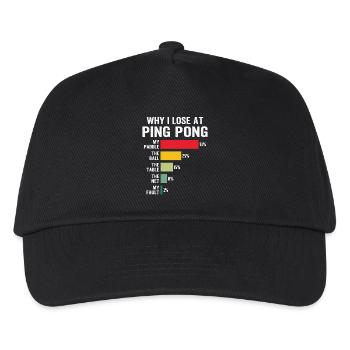 Ping-pong Pourquoi je perds au ping-pong - Casquette de baseball Enfant - noir - Devant