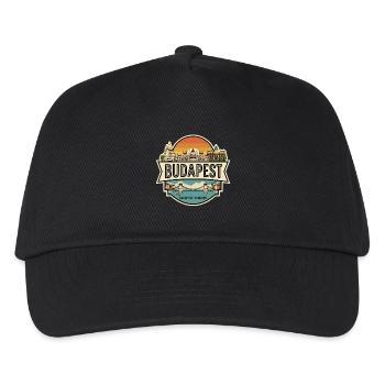 Insigne souvenir de voyage vintage Budapest Hongrie - Casquette de baseball Enfant - noir - Devant