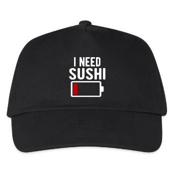 I Need Sushi Witty Battery Drain - Kids’ Baseball Cap - black - Front