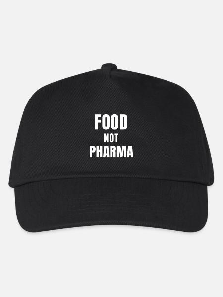 Food Not Pharma Protest Druckdruck - Kinder Basecap - Schwarz