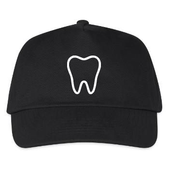 Zahn, Zähne, Zahnarzt - Kinder Basecap - Schwarz - Vorne