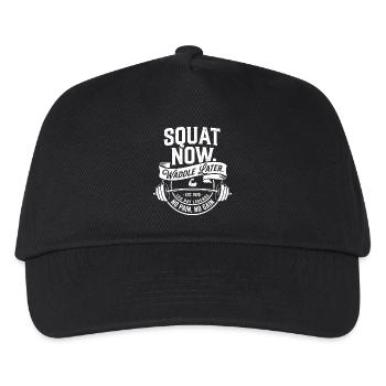 Squat Now Waddle Later - Kinder Basecap - Schwarz - Vorne