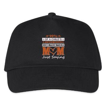 99 % Kinder-Großartigkeit kommt vom Mutter-Shirt - Kinder Basecap - Schwarz - Vorne