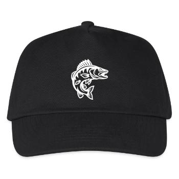Hecht Fisch - Kinder Basecap - Schwarz - Vorne