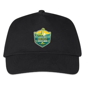 Langer Hals Dino Schildmotiv - Kinder Basecap - Schwarz - Vorne