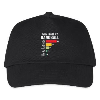 Warum ich im Handball verliere - Kinder Basecap - Schwarz - Vorne