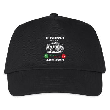 Mein Wohnwagen ruft an und ich muss gehen campen - Kinder Basecap - Schwarz - Vorne