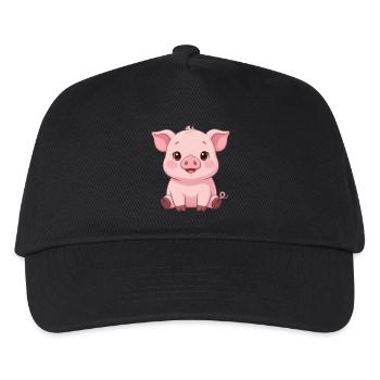 cute piggy piggy gift - Kids’ Baseball Cap - black - Front