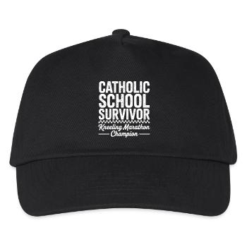  Catholic School Survivor Funny Kneeling Marathon - Kinder Basecap - Schwarz - Vorne