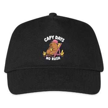 Capy Days No Rush Capybara - Kids’ Baseball Cap - black - Front