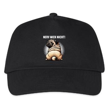 Nerv Mich Nicht Mops Möpse Mopsbesitzer Mopshalter - Kinder Basecap - Schwarz - Vorne