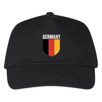 Deutschland Schildflagge Design - Kinder Basecap - Schwarz - Vorne