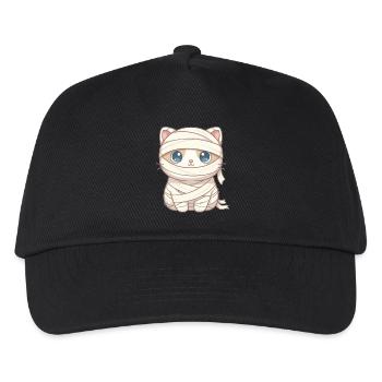 Katze als Mumie an Halloween - Kinder Basecap - Schwarz - Vorne