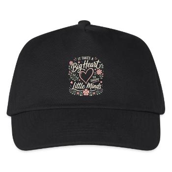 Big Heart Little Minds - Lehrer Herz Erzieherin - Kinder Basecap - Schwarz - Vorne