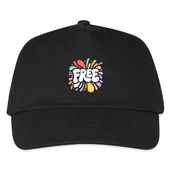 FREE multi-coloured glow - Kids’ Baseball Cap - black - Front