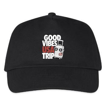 USA Road Trip Design - Kinder Basecap - Schwarz - Vorne