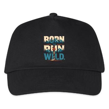 Trail Running - Born to Run Wild  - Kids’ Baseball Cap - black - Front