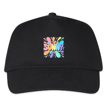 Sunny Splash Multicolored Letters - Kids’ Baseball Cap - black - Front