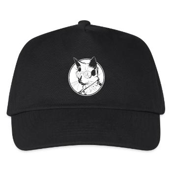Katze Steampunk - Kinder Basecap - Schwarz - Vorne