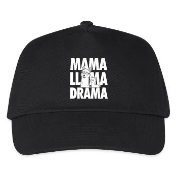 Mama Llama Drama – Lustiges Familienmotiv - Kinder Basecap - Schwarz - Vorne
