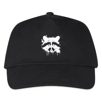 Waschbär-Graffiti spritzt - Kinder Basecap - Schwarz - Vorne