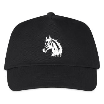 White Splash Horse Head - Kids’ Baseball Cap - black - Front