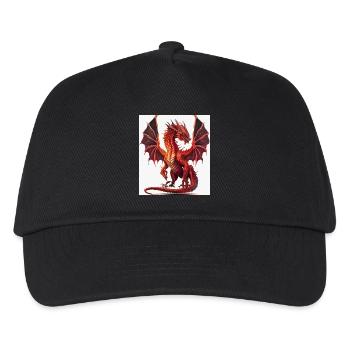Feuerroter Drachen-Aquarell - Kinder Basecap - Schwarz - Vorne