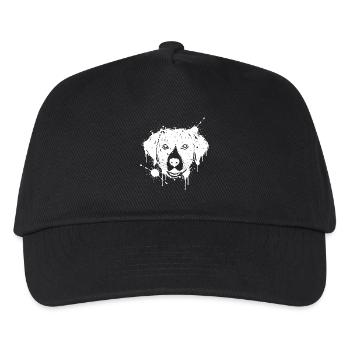 Labrador-Farbspritzer weißer Hundekopf - Kinder Basecap - Schwarz - Vorne