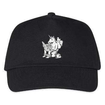 Nonsens Motiv mit Einhorn - Kinder Basecap - Schwarz - Vorne