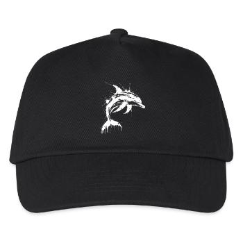 Dolphin Paint Splash White - Kinder Basecap - Schwarz - Vorne
