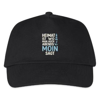 Heimat ist wo man auch abends Moin sagt  - Kinder Basecap - Schwarz - Vorne