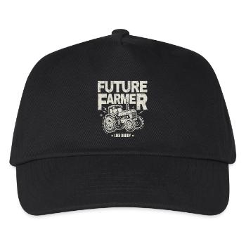 Future Farmer Baby Tractor Vintage Dad - Kids’ Baseball Cap - black - Front