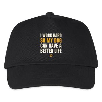 I work hard so my dog can have a better life - Kids’ Baseball Cap - black - Front