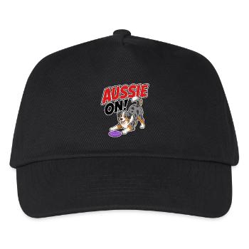 Aussie On! Playful Frisb Dog - Kids’ Baseball Cap - black - Front