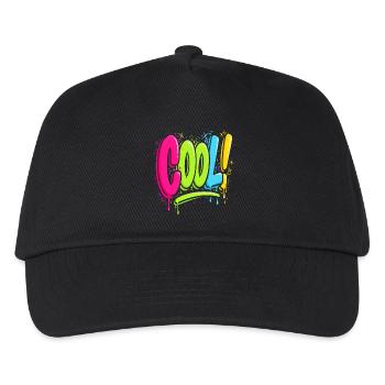 Cool Graffiti Streetart Neon Spray Design Shirt - Kinder Basecap - Schwarz - Vorne