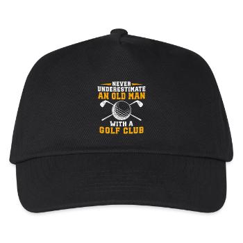 never underestimate an old man with a golf club - Kids’ Baseball Cap - black - Front