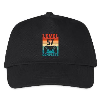 57th Birthday Level 57 Complete 57 Years Gamer - Kids’ Baseball Cap - black - Front