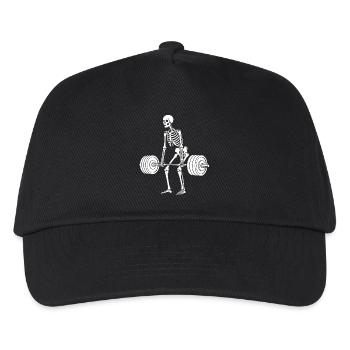 Skeleton weight lifting - Kids’ Baseball Cap - black - Front
