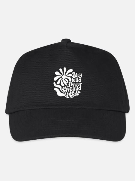Stay wild flower child - Kinder Basecap - Schwarz