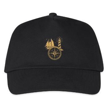 Maritime Compass Sailing Ship North Lighthouse - Kids’ Baseball Cap - black - Front