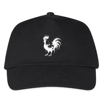 Abstract Rooster White Ink Splatter - Kids’ Baseball Cap - black - Front