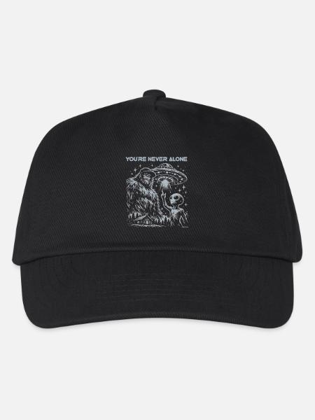 Du bist nie allein, Bigfoot-Alien-T-Shirt. - Kinder Basecap - Schwarz