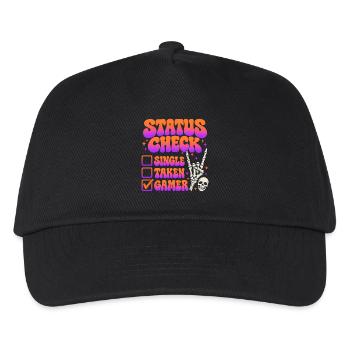 Status Check Gamer Humor für Gaming Fans - Kinder Basecap - Schwarz - Vorne